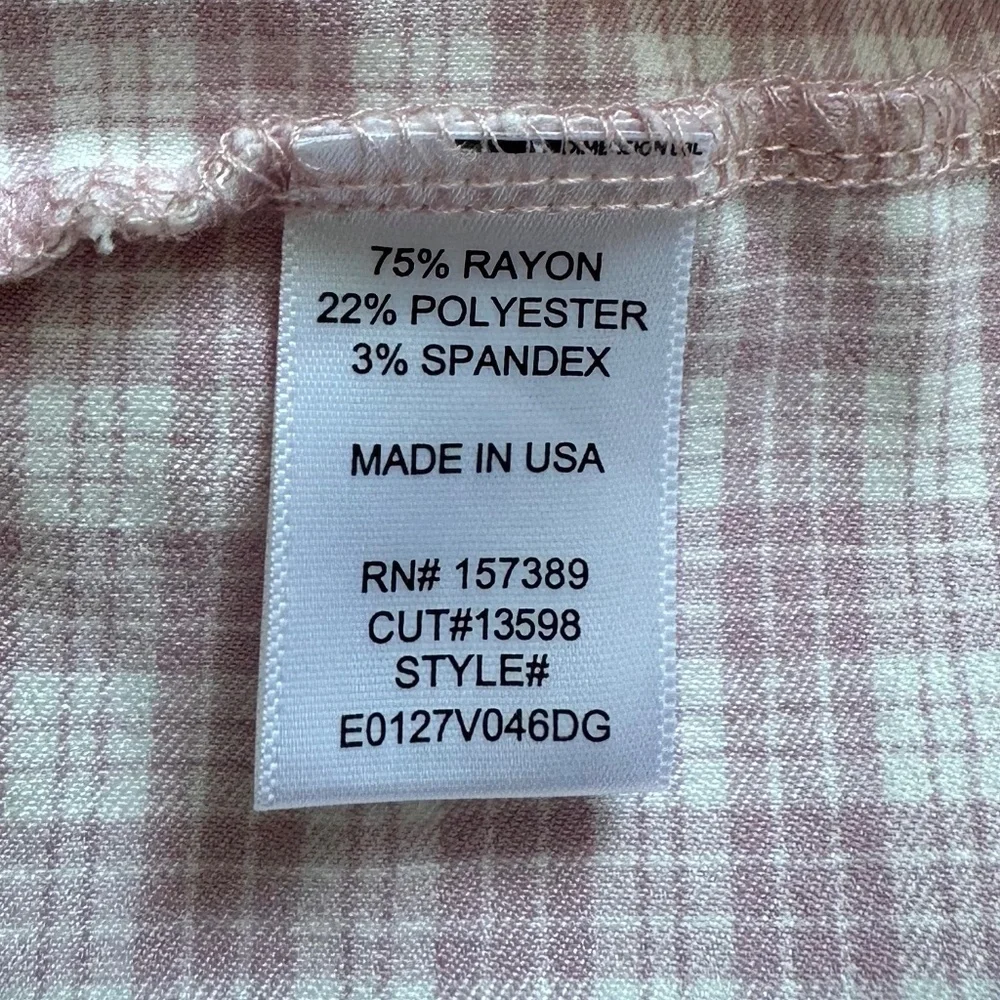 Dry Goods Originality NWOT Strappy Pink & Creme Plaid Dress (S) - Picture 9 of 10